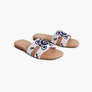 Lane Bryant Dream Cloud Slip-On Sandals in Blue & White Sz 11